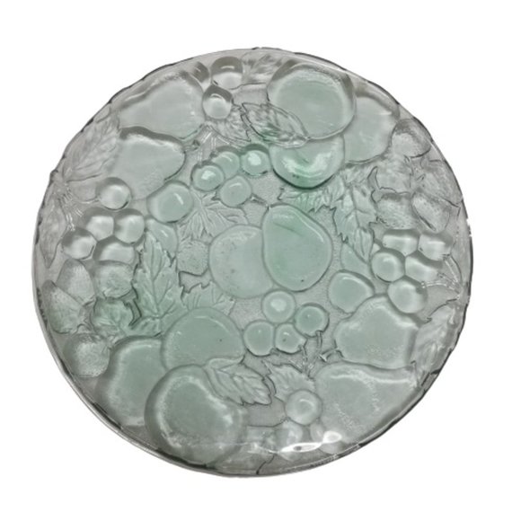 Libbey Orchard Fruit Green Glass Serving Platter with  Flaw - Picture 3 of 3